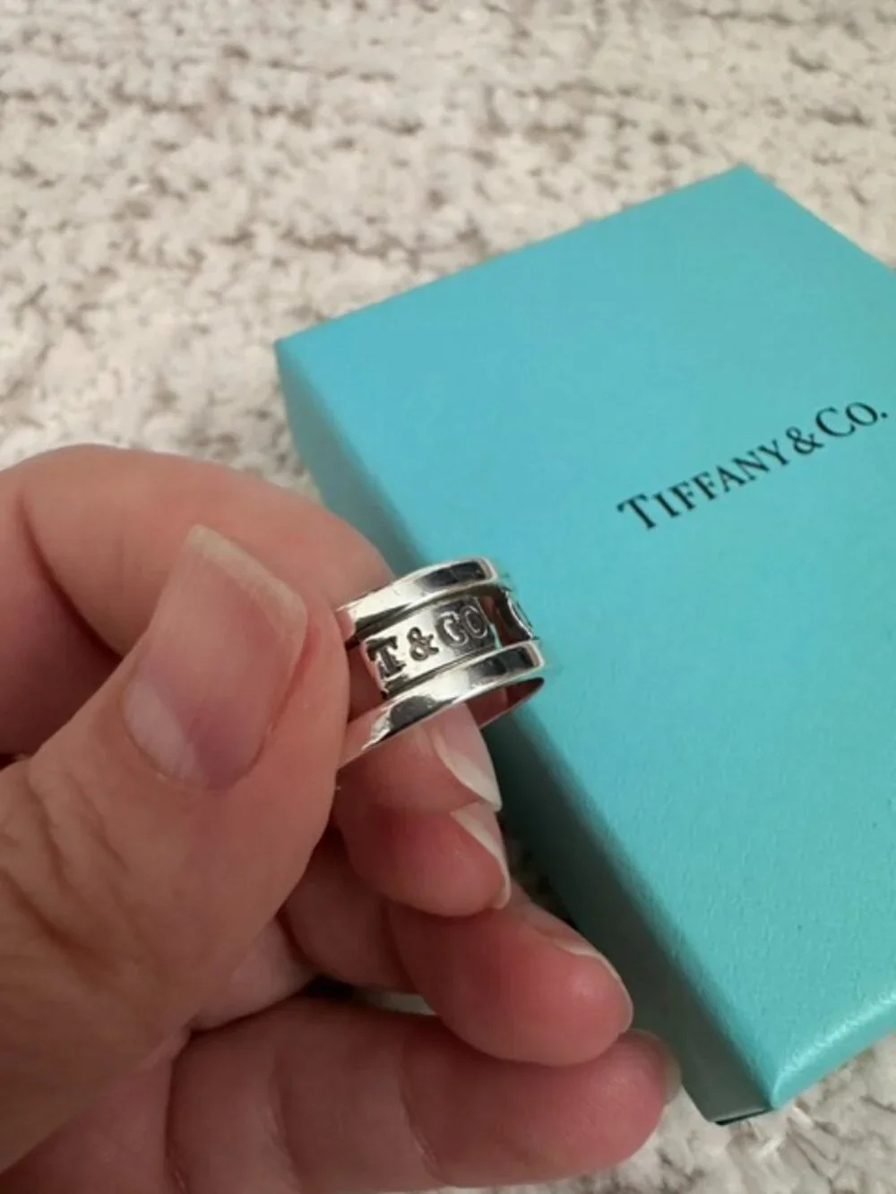 Tiffany & Co Sterling Silver Stencil cut ring